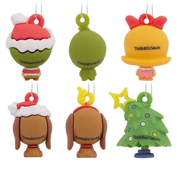 Hallmark Ornaments Dr Seuss The Grinch 6 Piece Mini Christmas Tree Ornament Set - Picture 2 of 8